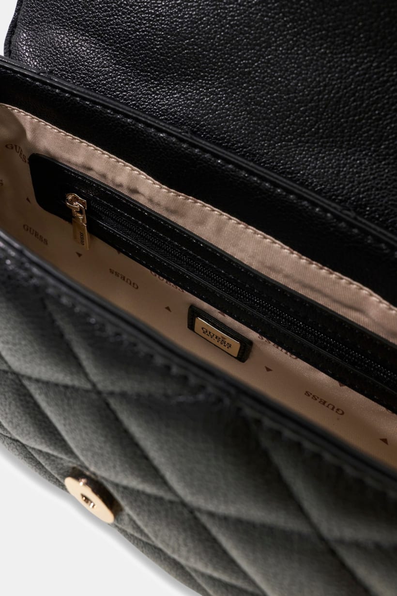 FRANCES FLAP SHOULDER BAG-BLACK