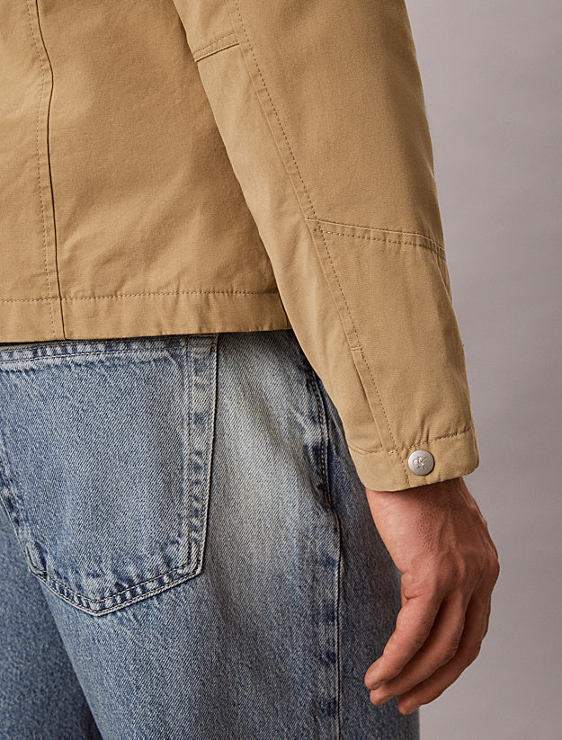 Giubbotto con zip integrale in cotone leggermente imbottito