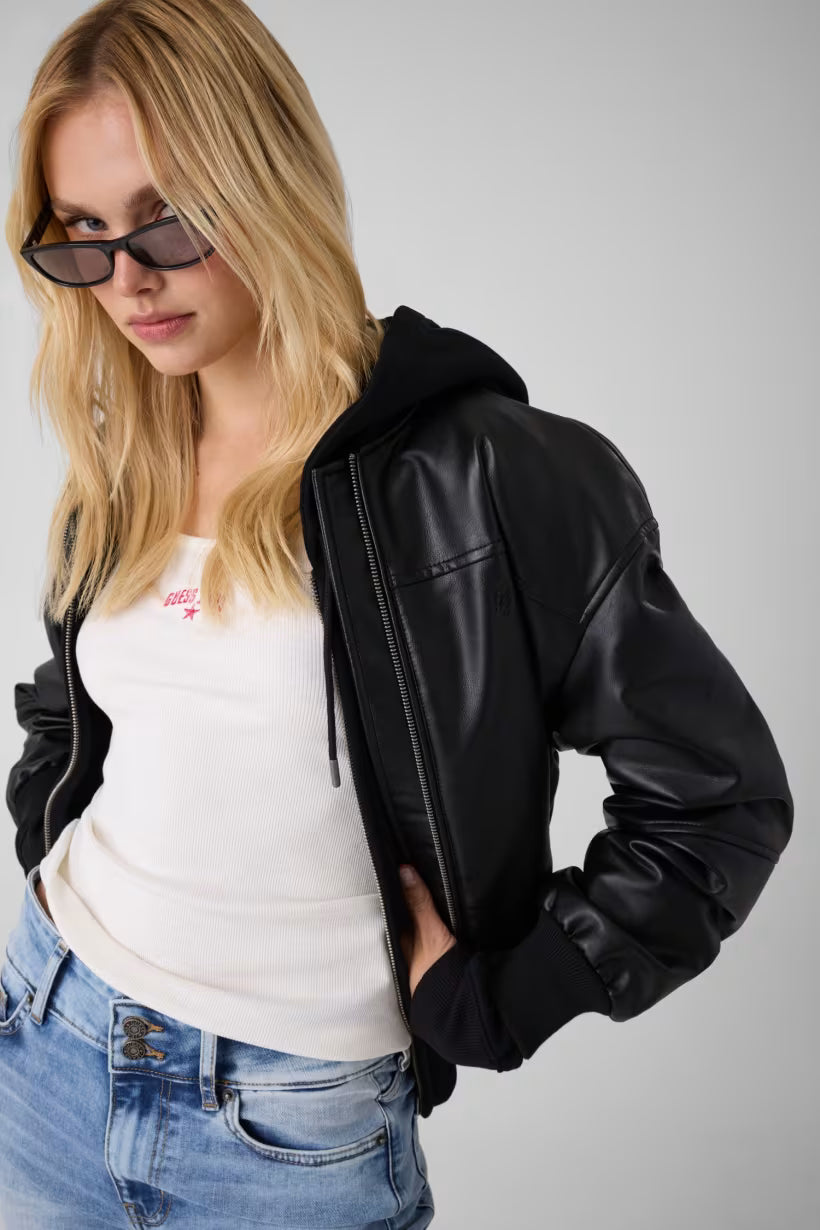 Giacca bomber in similpelle