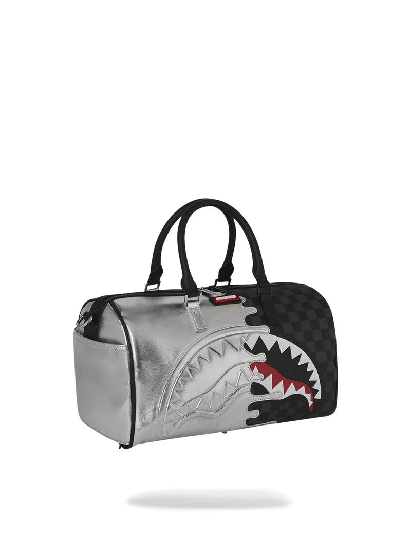 SILVER SIDE DRIP BLACK CHECK MINI DUFFLE SPRAYGROUND