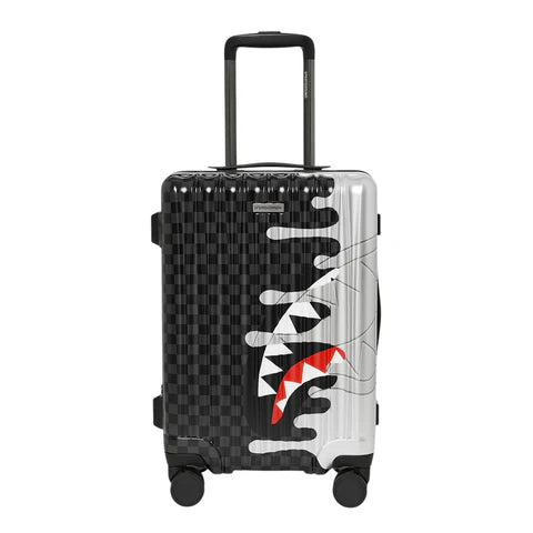 SILVER SIDE DRIP BLACK CHECK CARRY-ON HARD LUGGAGE SPRAYGROUND