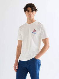 EMBROIDERY TEE WORN WHITE
