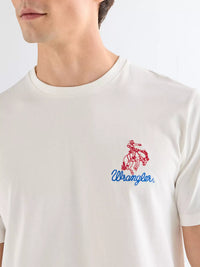 EMBROIDERY TEE WORN WHITE