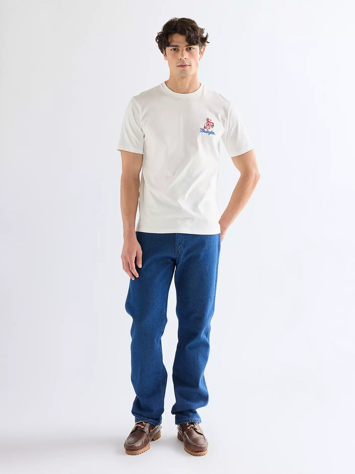 EMBROIDERY TEE WORN WHITE