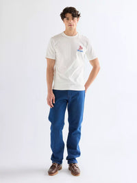 EMBROIDERY TEE WORN WHITE