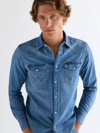 WESTERN SHIRT MID LIGHT WASH