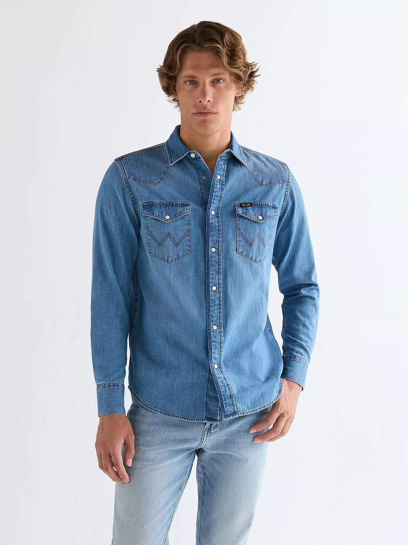 WESTERN SHIRT MID LIGHT WASH