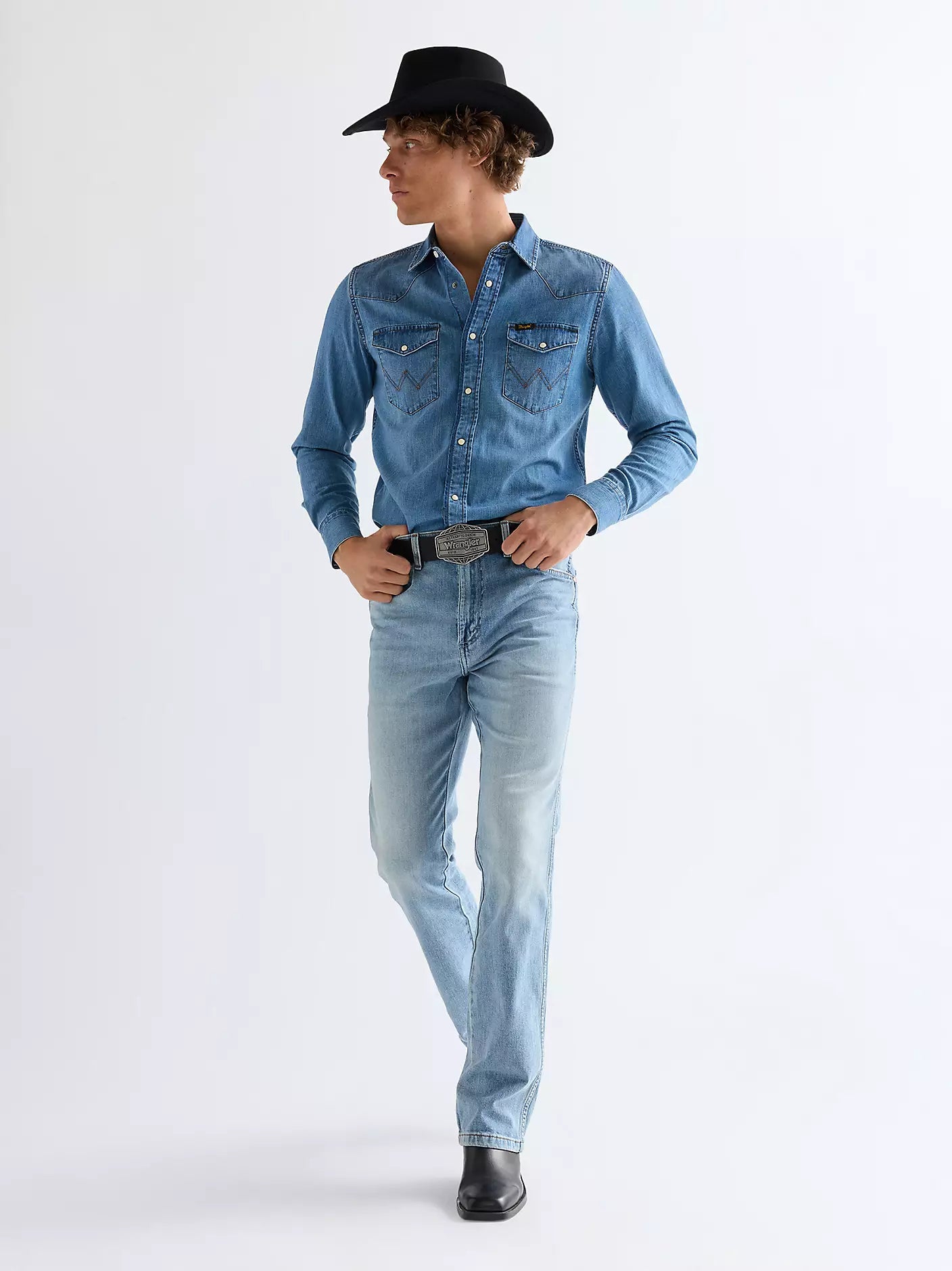 WESTERN SHIRT MID LIGHT WASH
