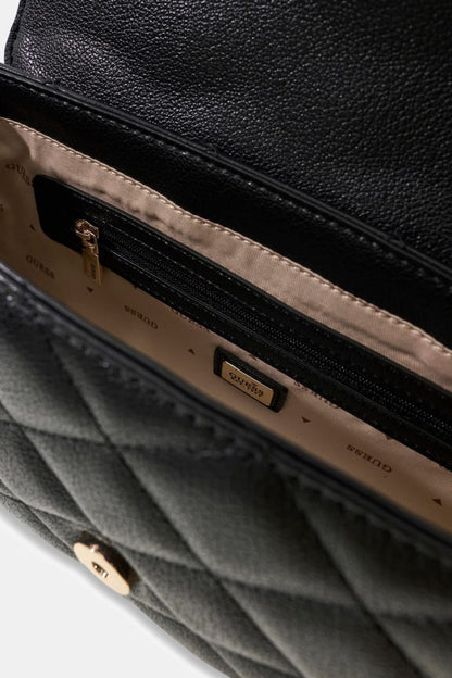 FRANCES FLAP SHOULDER BAG-BLACK