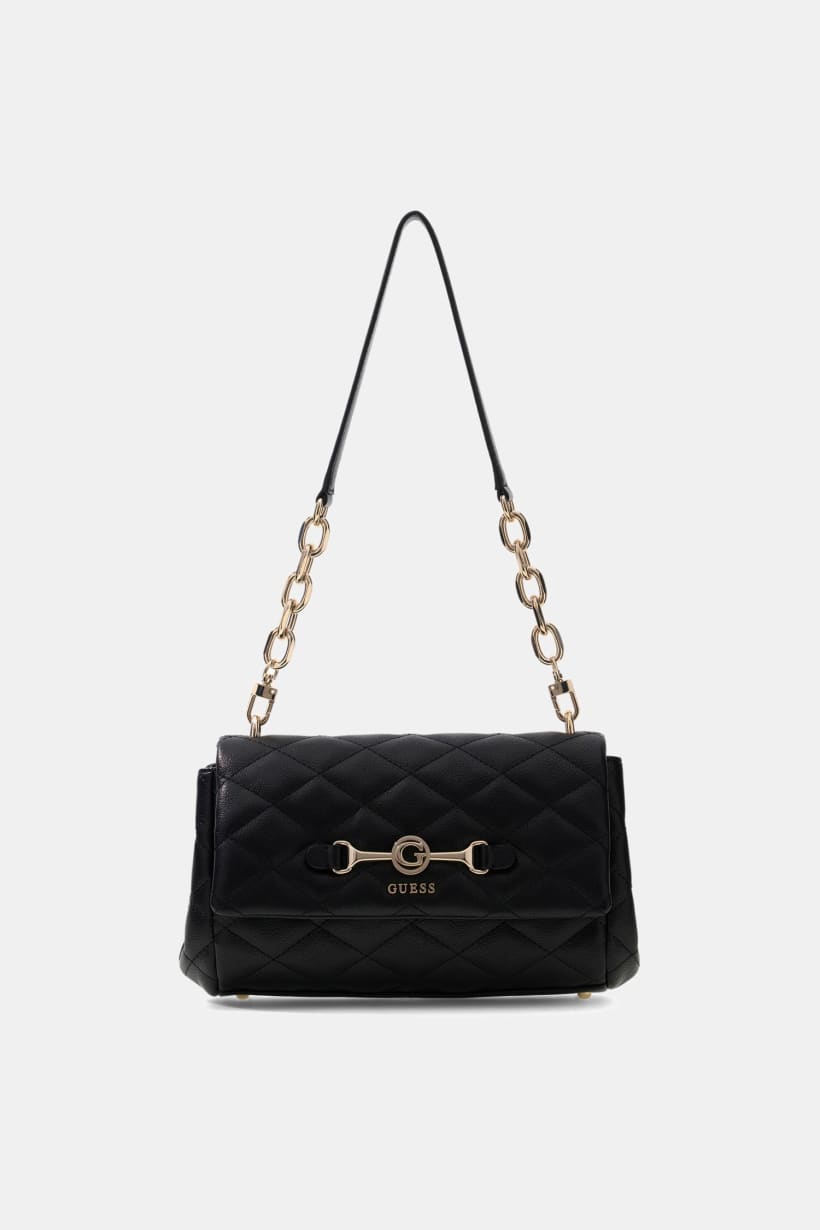FRANCES FLAP SHOULDER BAG-BLACK