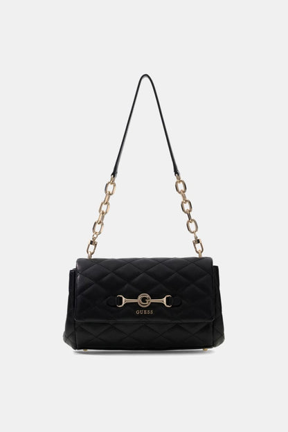 FRANCES FLAP SHOULDER BAG-BLACK