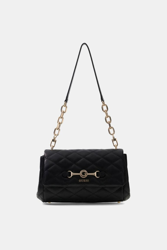 FRANCES FLAP SHOULDER BAG-BLACK