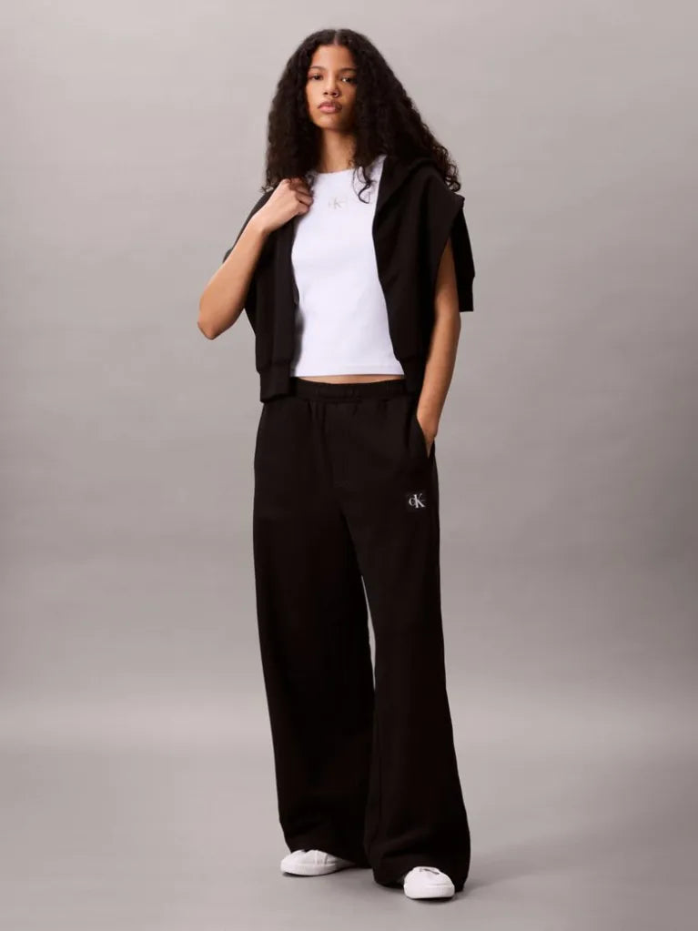 Pantaloni della tuta in spugna francese con monologo intessuto