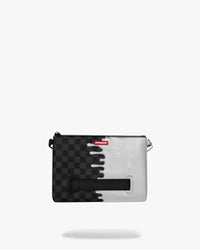 SILVER SIDE DRIP BLACK CHECK CROSSBODY POUCHETTE SPRAYGROUND