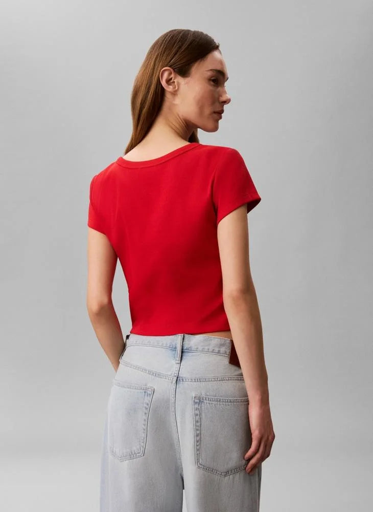 Baby Tee a costine con monologo intessuto