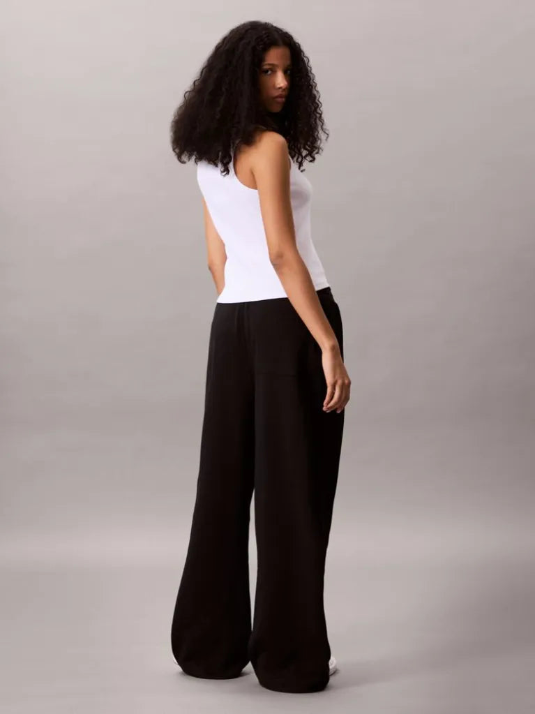 Pantaloni della tuta in spugna francese con monologo intessuto