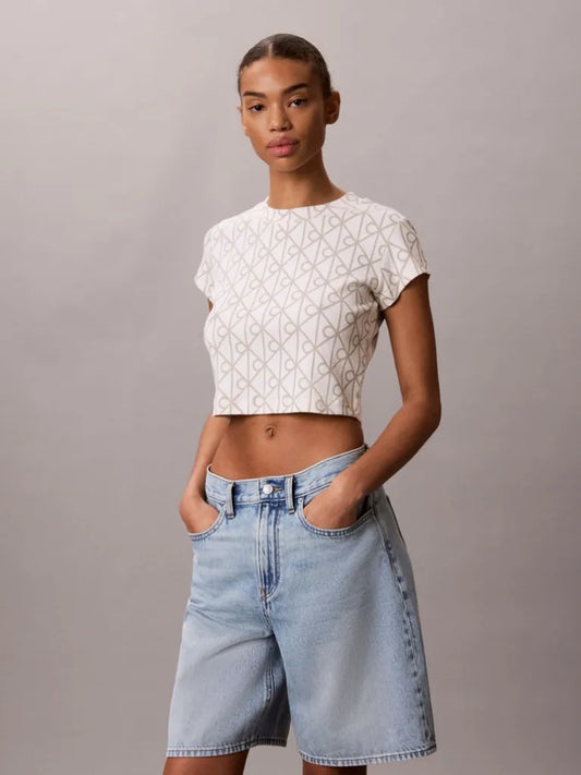 T-Shirt Crop con Logo