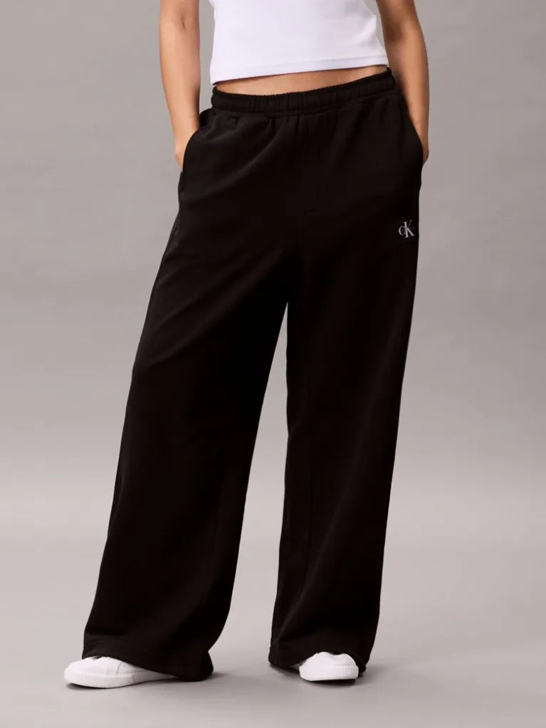 Pantaloni della tuta in spugna francese con monologo intessuto