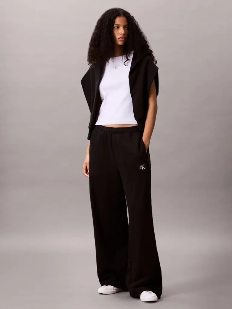 Pantaloni della tuta in spugna francese con monologo intessuto