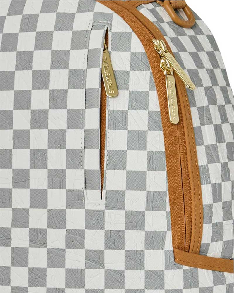GRAFF EMBOSSED CREAM CHECK DLXSV BACKPACK SPRAYGROUND