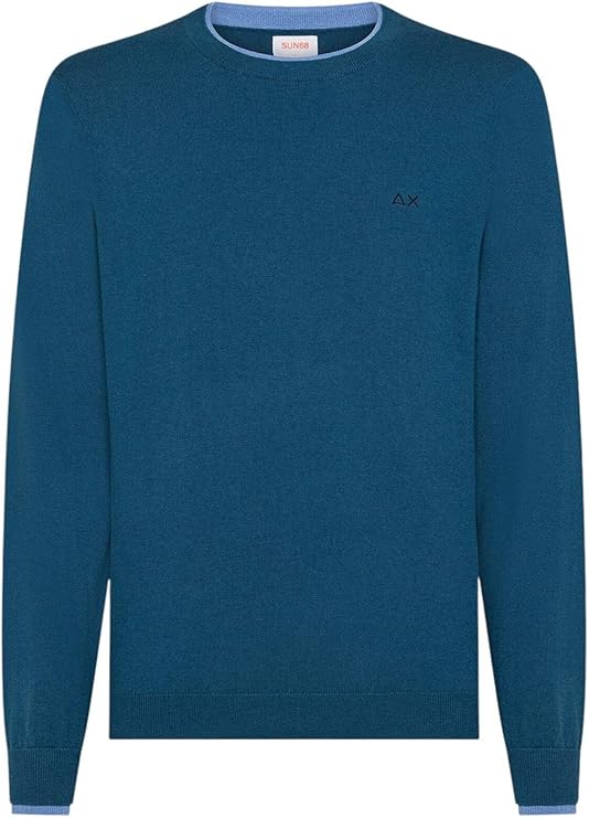 SUN 68 MAN ROUND SWEATER DOUBLE RIB L/S