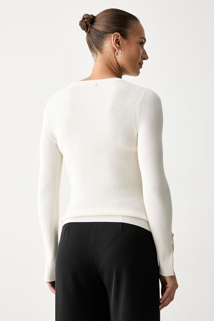 LS VN ELLIE CARDI SWTR-CREAM WHITE