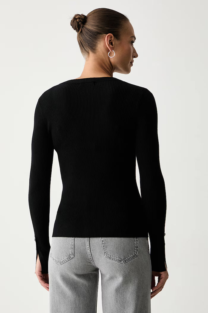 LS VN ELLIE CARDI SWTR-Jet Black A996