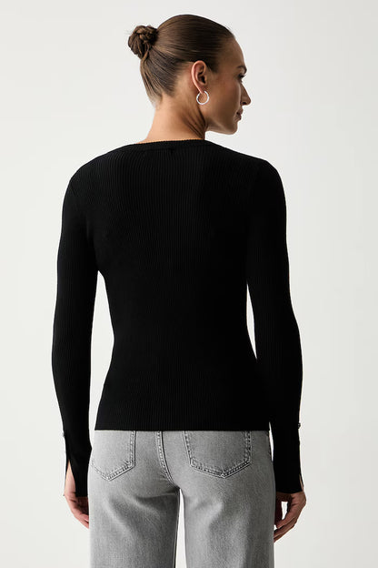 LS VN ELLIE CARDI SWTR-Jet Black A996