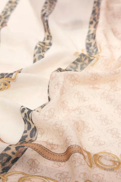 PRINTED SCARF 70X180-LIGHT TAUPE
