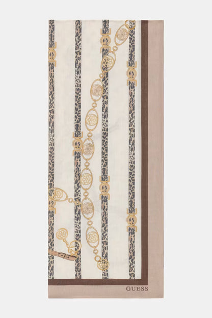 PRINTED SCARF 70X180-LIGHT TAUPE