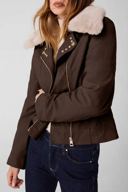 Giacca biker in pelle sintetica