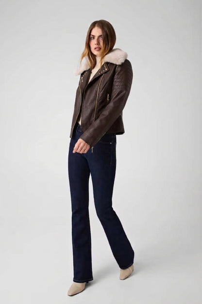 Giacca biker in pelle sintetica