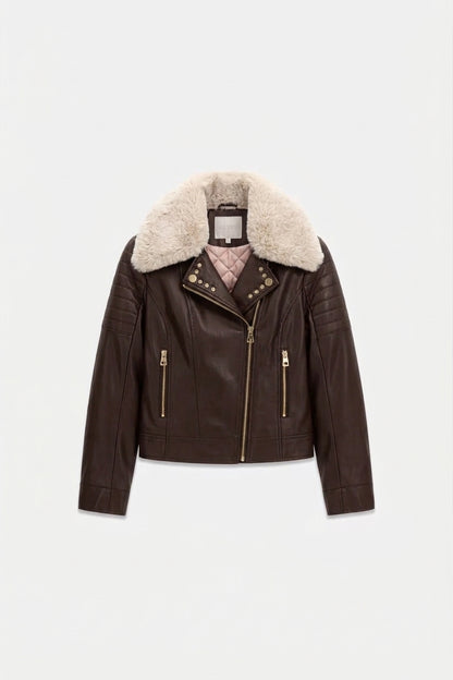 Giacca biker in pelle sintetica