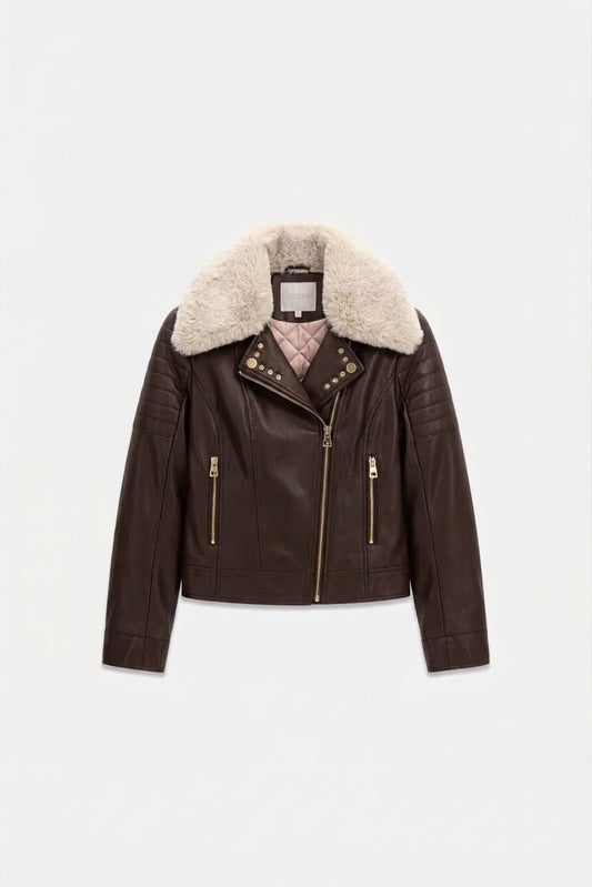 Giacca biker in pelle sintetica