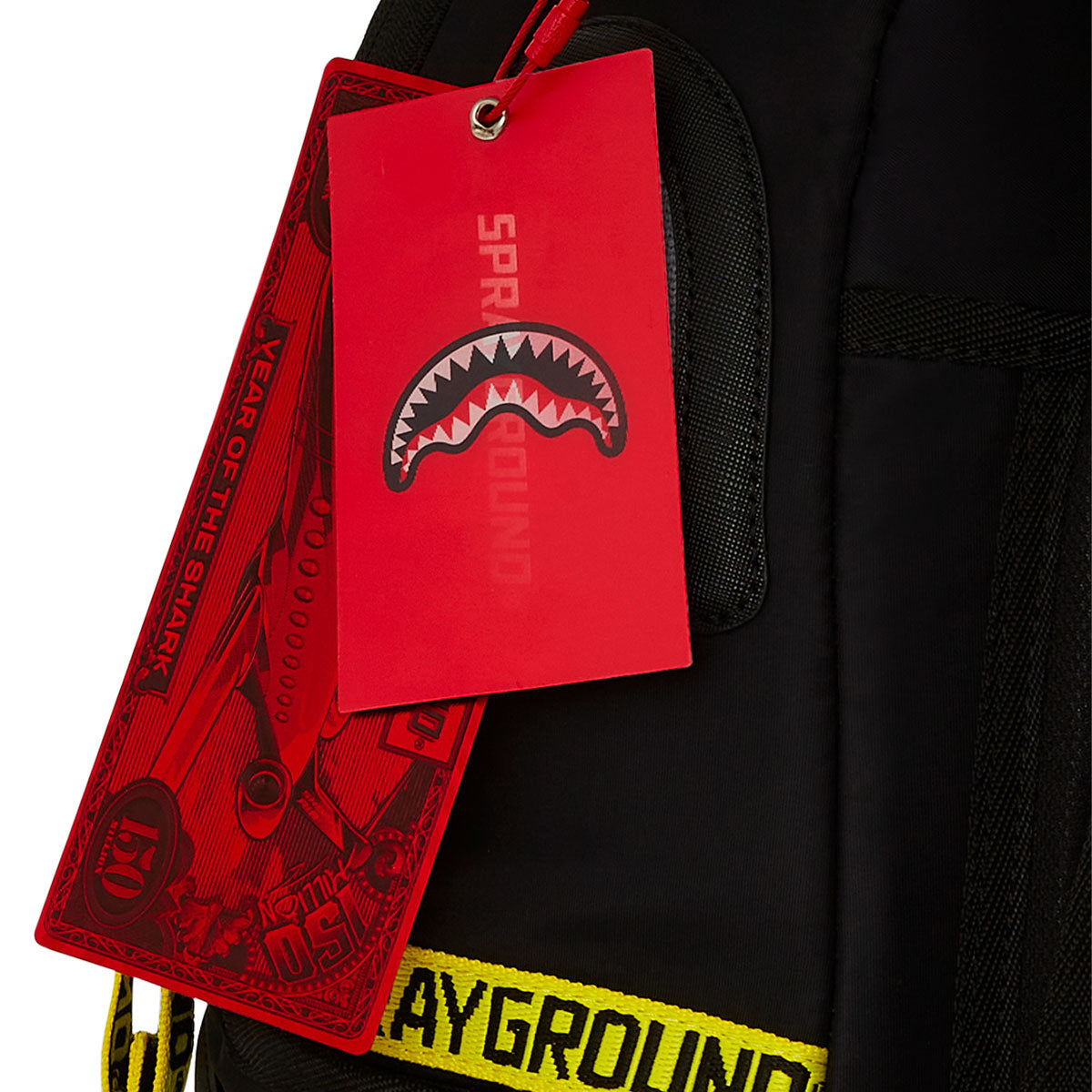 ZAINO SPRAYGROUND SHARK CENTRAL YELLOW TAPE DLX