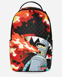 ZAINO SPRAYGROUND BENDER FIRE DRAMA DLXV BACKPACK CON ROBOT ACCIAIO