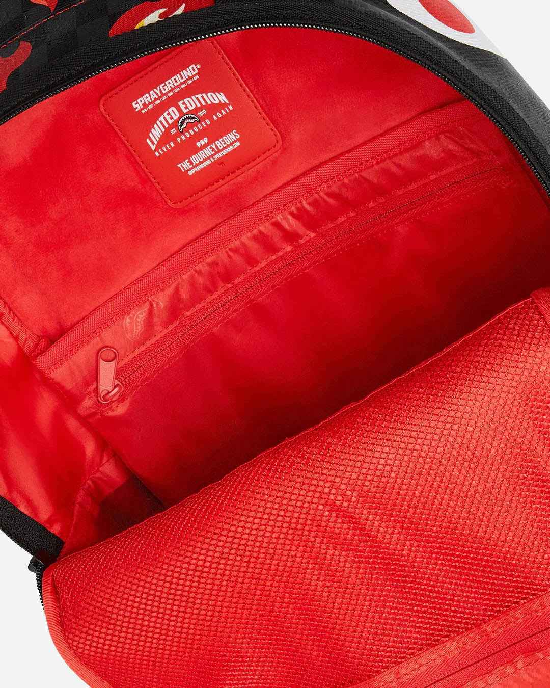 ZAINO SPRAYGROUND BENDER FIRE DRAMA DLXV BACKPACK CON ROBOT ACCIAIO