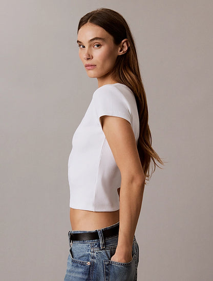 Baby Tee a costine con monologo intessuto