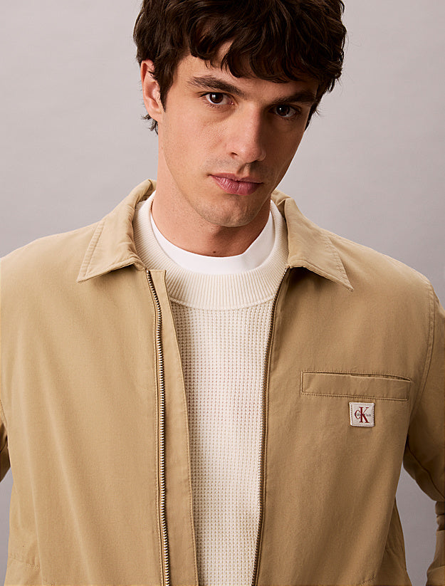Giubbotto con zip integrale in cotone leggermente imbottito