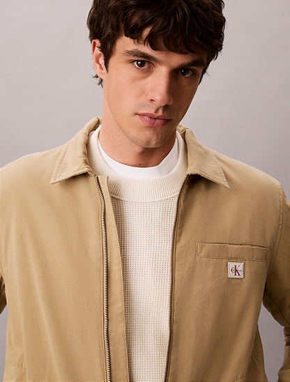 Giubbotto con zip integrale in cotone leggermente imbottito