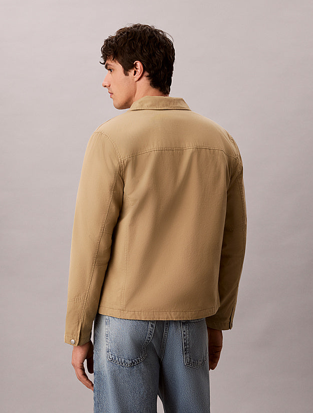 Giubbotto con zip integrale in cotone leggermente imbottito