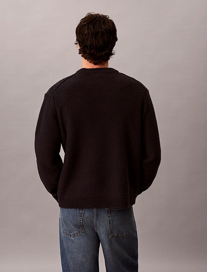 Maglione con monogramma in pura lana