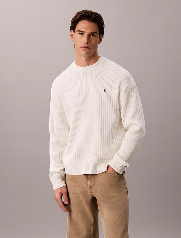 Maglione a costine in cotone