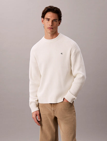 Maglione a costine in cotone