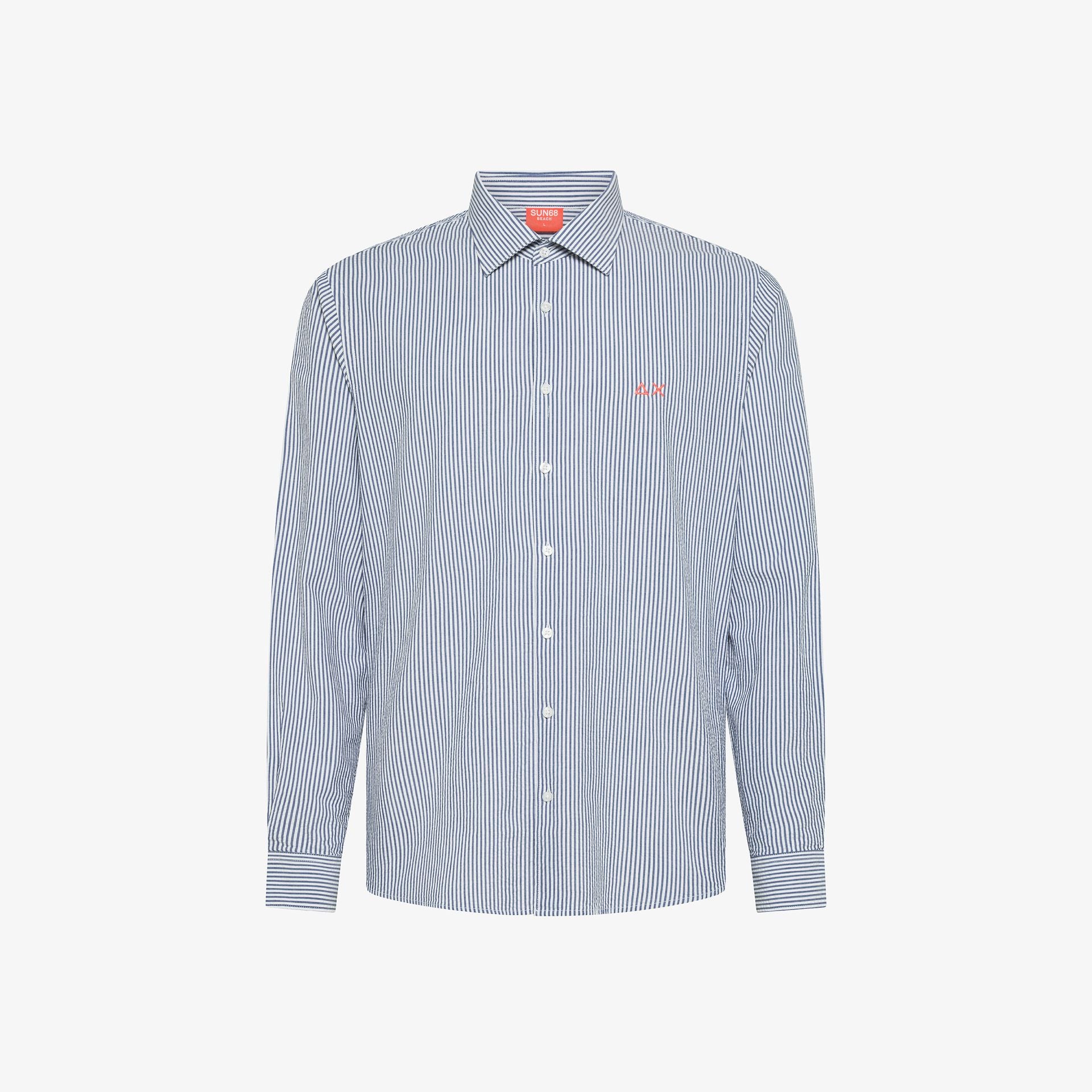 SHIRT FANCY STRIPE BEACH L/S