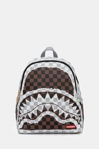 ZAINO SPRAYGROUND CREAM AND BROWN TEAR CHECK SAVAGE BACKPACK