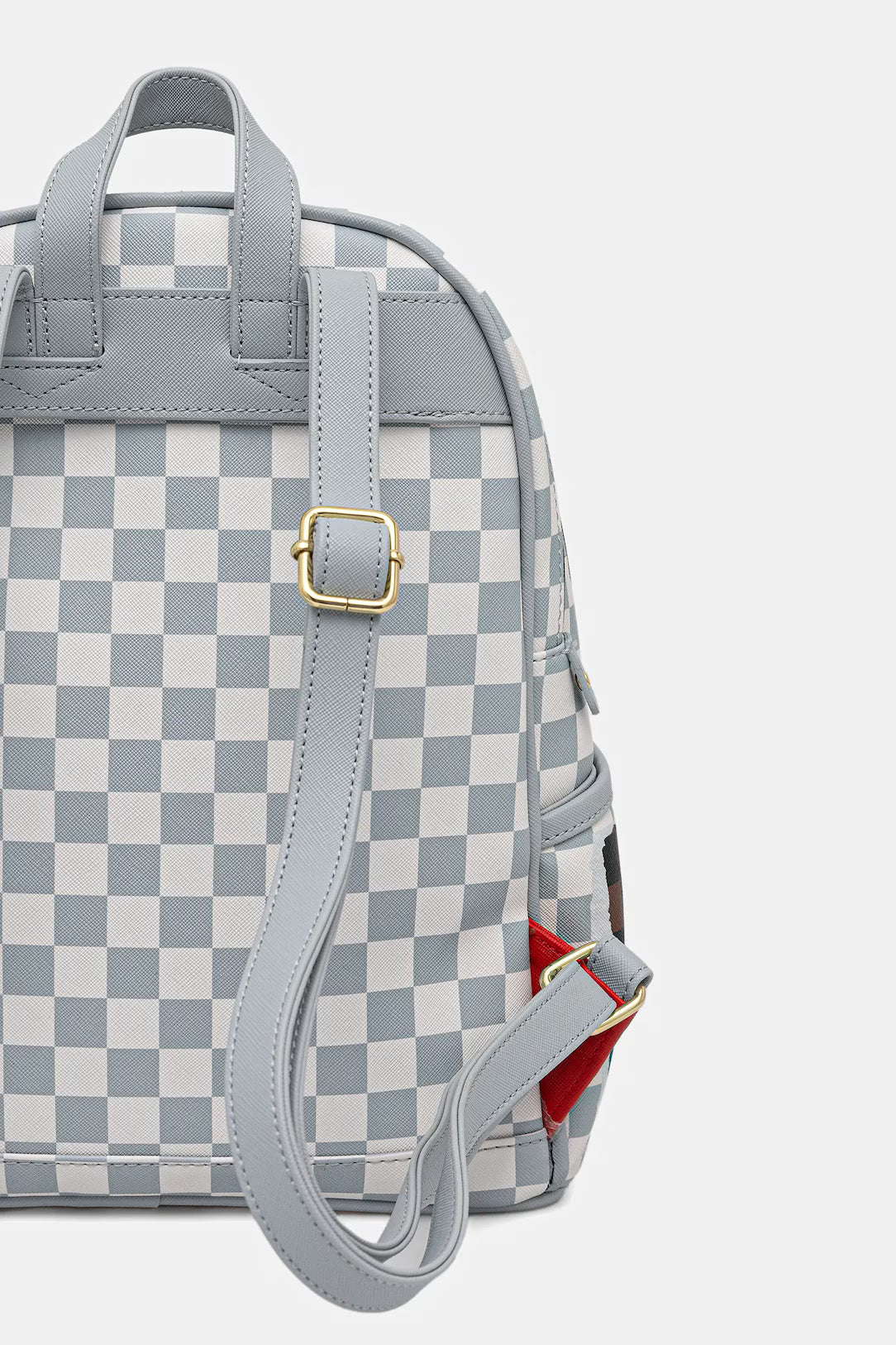 ZAINO SPRAYGROUND CREAM AND BROWN TEAR CHECK SAVAGE BACKPACK