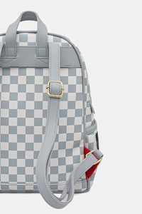 ZAINO SPRAYGROUND CREAM AND BROWN TEAR CHECK SAVAGE BACKPACK