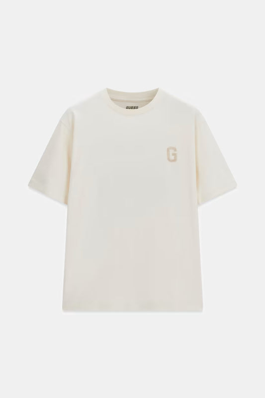 T-shirt con logo di paillettes