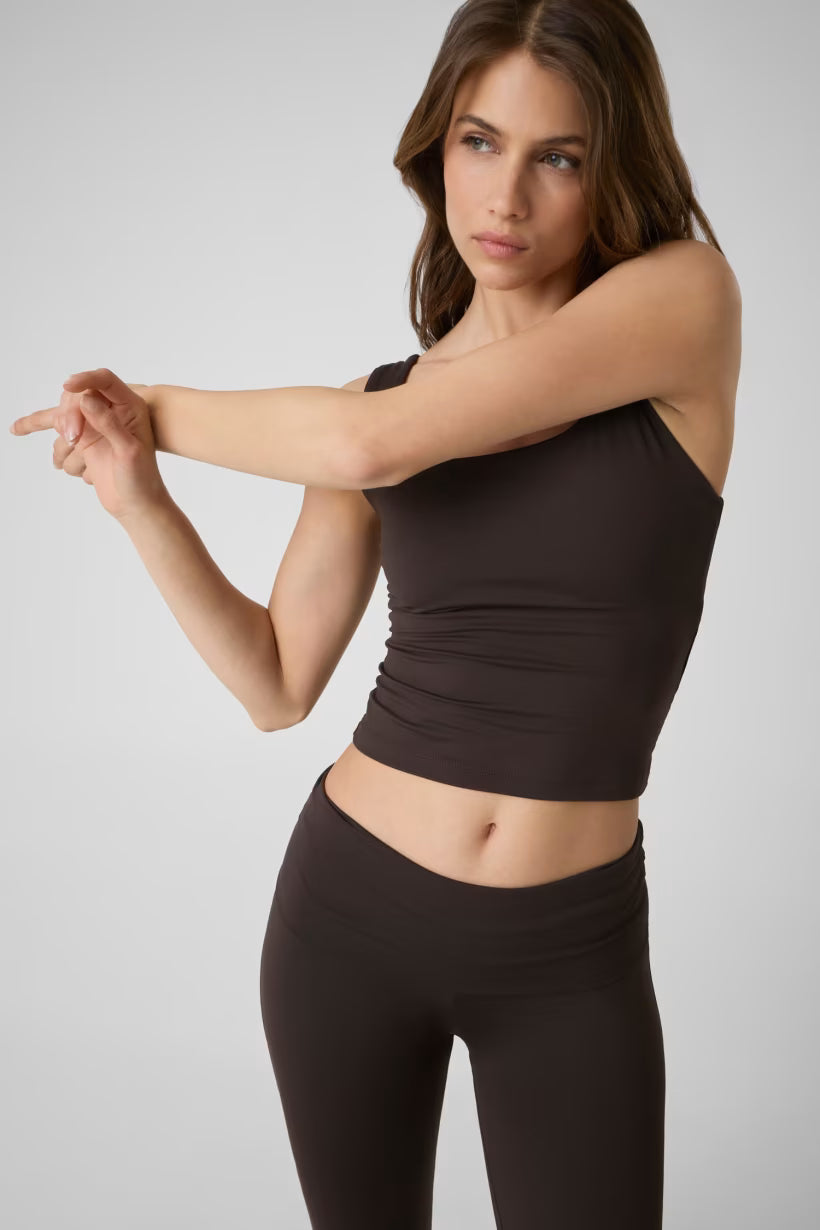 Top a canotta in misto nylon